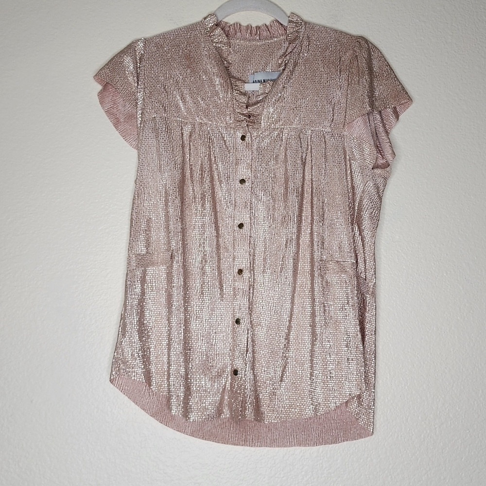 Sabina Musayev Metallic Shimmer Blouse S